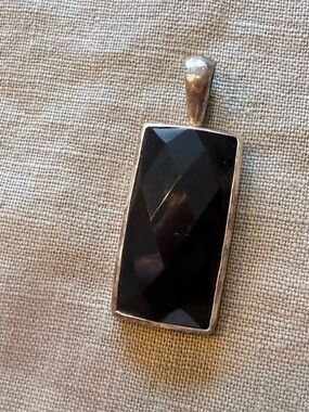 Silpada Black Faceted Rectangular Pendant